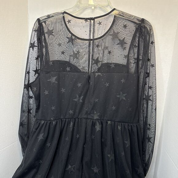 At The Knee Star Mesh Skater Dress Torrid Plus Size 12 Mystical Punk - Picture 5 of 11